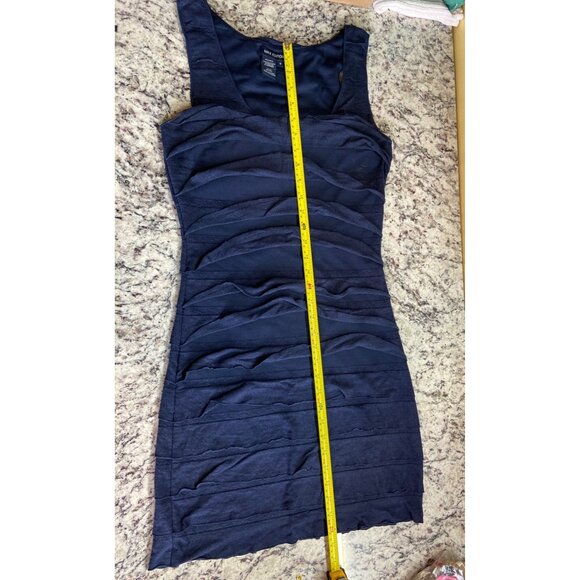 Max Edition Bodycon Mini Dress Womens Navy Small Sleevless Ruffle - Picture 6 of 7